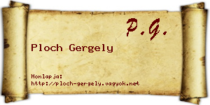 Ploch Gergely névjegykártya